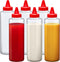 Amazing Abby 16-Ounce Plastic Squeeze Bottles (Set of 6), Reusable Condiment Bottles,