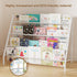 4 HAVEDAWN High-Transparent Tier Kids Bookshelf, Sturdy Metal Large Size Book Rack Storage for Kids - Toddler Book