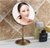 Leyden Antique Brass Makeup Mirror - 3X Magnifying Vanity Mirror, Double Side 7.8 Inch for Bathroom