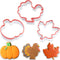 3 Pcs Thanksgiving Cookie Cutters - Maple Leaf & Pumpkin 4.5'', 4'', 3.6'' for Fall Baking