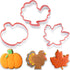 3 Pcs Thanksgiving Cookie Cutters - Maple Leaf & Pumpkin 4.5'', 4'', 3.6'' for Fall Baking