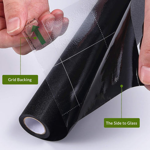 VELIMAX Static Cling Total Blackout Window Film - Privacy Room Darkening Tint, 100% Light Blocking, No Glue (17.7 x 118