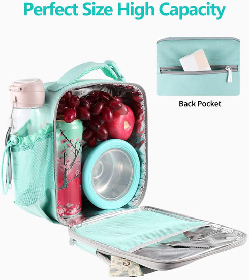 8MM Amersun Kids Lunch Box with Insulated sponge & Multi-pocket & Water Bottle Holder, Keep Food Warm Cold School Lunch