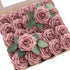 Floroom Artificial Flowers 25pcs Real Looking Dusty Rose Foam Fake Roses for DIY Wedding Bouquets and Home Decorations