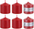Mega Candles 6 pcs Unscented Red Dome Top Pillar Candles, 3 Inch x 3 Inch, Premium Wax for Home Décor