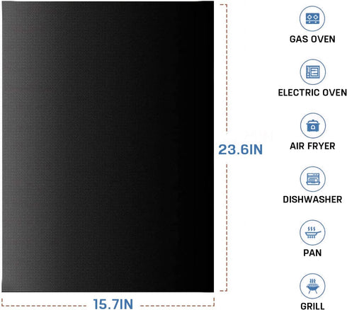 Heavy Duty Oven Liner, Teflon Liner BBQ Grill Mats for Toaster Ovens, Dishwasher Safe, Best Oven Mat for Bottom of Oven(2 Pack,40 * 60cm) by XZSUN