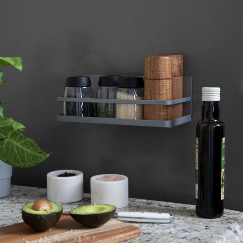 Household Essentials Metal Magnetic Spice Organizer in Grey