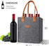 LIFEBEAUTY 6 Bottle Wine Tote Bag, Insulated Thermal Padded Wine Bottle Carrying Cooler Carrier for Travel, Picnic, Great Gift for Wine Lover (Grey)