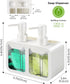 Kitchen Hand Soap and Dish Soap Dispenser Set - Dual Soap Dispenser with Sponge Caddy and Brush Holder, 4-in-1
