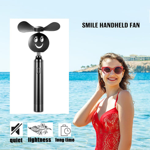 Mini Handheld Fan, Portable Battery Powered Fan for Women Men, Quiet Pocket Fan for Indoor/Outdoor, Black