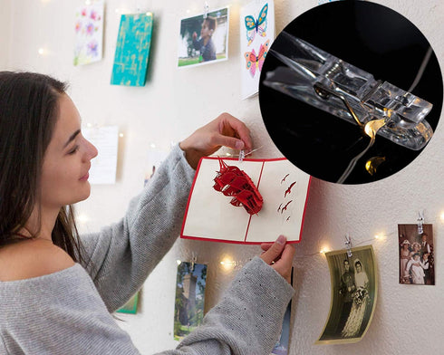 17Ft 50 LED Fairy String Lights with Clear Clips, Perfect for Dorm, Bedroom, Wedding Decor
