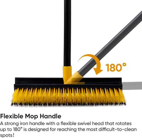 Yocada Double-Sided Floor Scrub Brush, Heavy Duty Triangle Brush for Cleaning Patio Bathroom Garage