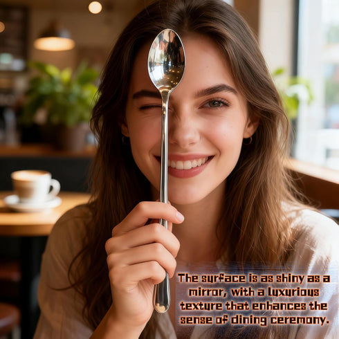 RyanDesign 9.5 Inch 2-Pack Long Handle Stainless Steel Spoon - Ice Tea Spoon, Coffee Stirrer, Cocktail Mixing Spoon