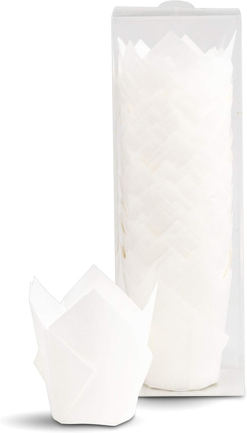 Tulip Baking Cupcake Liners: 100 Liner Count Cupcake and Muffin Wrappers (White) by cohpoh