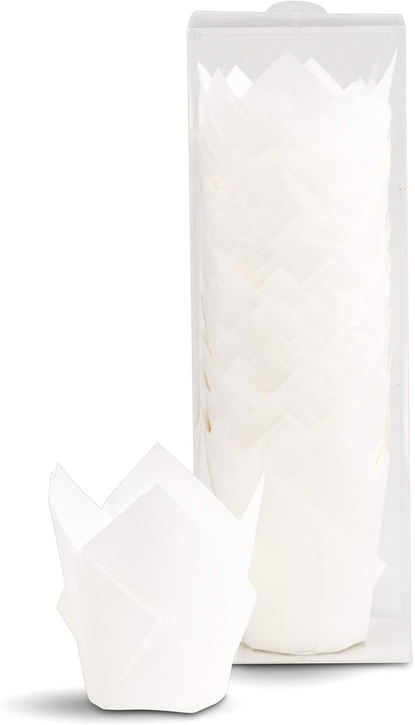 Tulip Baking Cupcake Liners: 100 Liner Count Cupcake and Muffin Wrappers (White) by cohpoh