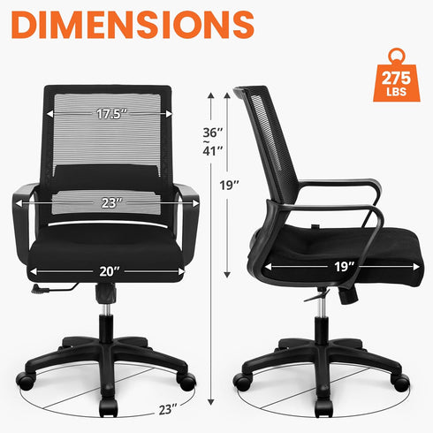 NEO CHAIR Office Desk Chair Gaming Computer Chair Ergonomic Mesh Mid Back with Rolling Wheels Lumbar Support Comfy