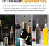 SuproBarware Liquor Bottle Pourers - Stainless Steel with Clean Brush, Rustproof Metal Alcohol Pouring Tubes for Home