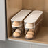 Auto Rolling Fridge Egg Organizer, Space Saving Eggs Dispenser with Lid, Egg Holder for Fridge 2 Pack