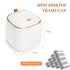 Mini Countertop Trash Can with 12 Rolls of Trash Bags, Desk Trash Can Tiny Trash Can with Press Type Lid, Desktop Trash Can Applicable for Bathroom Vanity Home Office (Trash can-kw-dark green)