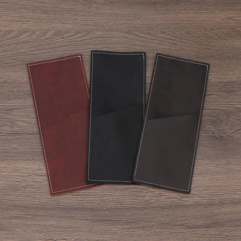 Leather Cutlery Sleeve Utensil Holders, Pouch Bags for Knife and Fork Silverware, 2 Pcs (Black) for Table Decorations