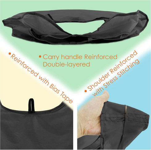 BeeGreen 10 Pack 50LBS Black Reusable Grocery Bags with Storage Pouch Reusable Shopping Bags Bulk with Elastic Band