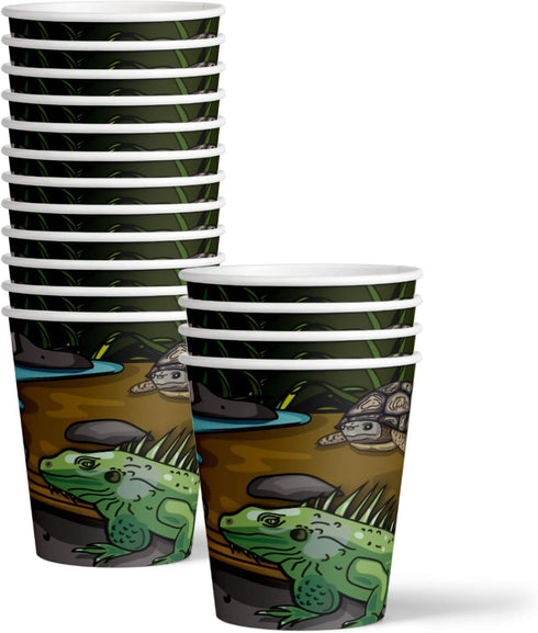 Reptile Lizard Snake Birthday Party Supplies Set, Plates, Napkins, Cups Tableware Kit for 16