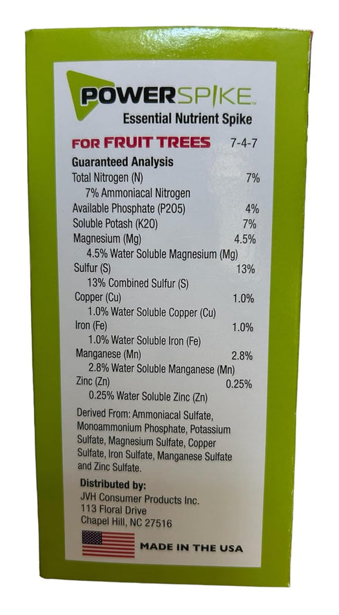 Power Spike Common (10 3.2 Lbs) for Fruit Trees. Essential Nutrient Spike formulated to Feed All Types of Fruit Trees