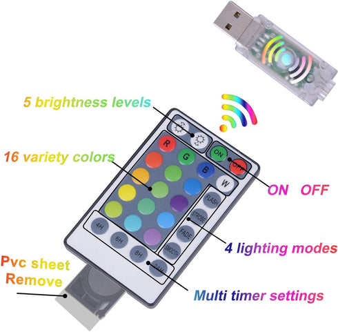 16-Color 4 Fairy Curtain Lights - Changing String Lights with Remote, Lighting Modes, Ideal for Christmas, Weddings