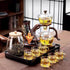 GPSRSAI Set 6 6 Set) Magnetic TeaPot Semi-Automatic Drip Glass Teapots Lazy Kungfu Tea Infuser Heat-Resistant Tea Maker