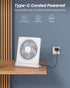 Koonie USB Fan, Ultra Quiet Small Desk Fan, 220° Tilt, 3 Speeds Adjustable, USB-C Powered for Home Office