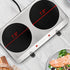 OVENTE 1500W Countertop Infrared Double Burner, Silver Electric Hot Plate with 7.5” Ceramic Glass Cooktop
