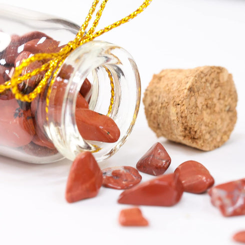 SUNYIK 7 Chakra Stone Wishing Bottles - Set of 7 Tumble Chip Crystal Healing Reiki Wicca Stones