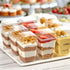 50 Pack 5 oz Qeirudu Dessert Cups with High Lids and Spoons, Mini Plastic Yogurt Parfait Cups Square Party Serving Cup