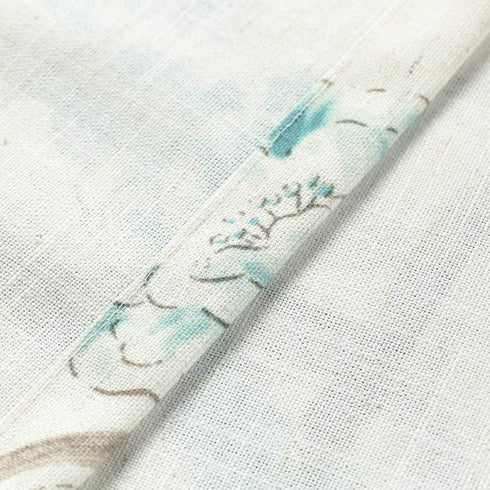 VOGOL Blue Spring Flower Window Valance, Country Style Faux Linen Decorative Topper for Kitchen, 52 x 18 Inches, 1 Panel