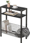 DIY Narrow Side Table, 3 Tier End Table with Various Storage Basket,
