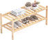 Dranixly Shoe Rack, 2-Tier Bamboo Stackable Shelf Storage Organizer, Stand for Closet, Entryway,