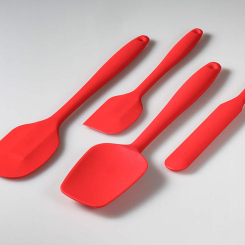 4 Piece Silicone Spatula Set, Flexible Heat Resistant Non-scratch Baking Cooking Rubber Spatulas with Stainless Steel