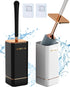 Toilet Brush and Holder, Elegant 2 Pack Silicone Toilet Bowl Brush Set with Ergonomic Long Handle, Modern Bathroom