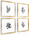 ArtbyHannah Gold Framed Wall Art with Herbs Plants Botanical Pictures in 11x11inch