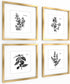 ArtbyHannah Gold Framed Wall Art with Herbs Plants Botanical Pictures in 11x11inch