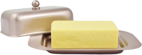Elegant Stainless Steel Butter Keeper with Convenient Lid