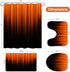 4 Set Set, Set Litabel Pcs Orange and Black Gradient Shower Curtain with Rugs and Toilet Lid Cover, Modern Simple