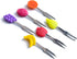 6-Piece Cocktail Forks, Appetizer Forks, Fruit Shapes, Stainless Steel and Silicone Small Forks for Fruits, Cheese