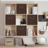 Black Foldable Storage Cubes, Fabric Storage Box Bins with Dual Handles for Home Organization (Coffee)
