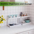 MARTY 2 Tier Spice Rack Organizer for Countertop, 15.8''L White Desktop Storage Organizer for Kitchen, Bathroom,
