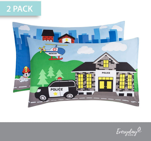 Everyday Kids 2-Pack Standard Size Pillowcases, Fit Pillows 20 x 26”, 100% Soft Breathable Microfiber
