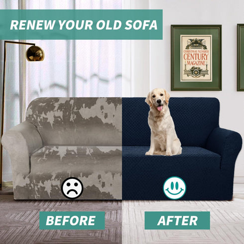 YEMYHOM Couch Cover Latest Jacquard Design High Stretch Sofa Chair Covers for Living Room, Pet Dog Cat Proof Armchair
