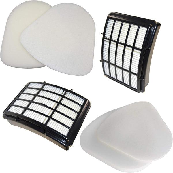 HQRP 2-pack Filter Kit for Shark Navigator NV360 NV361, Lift-Away Deluxe Upright Vacuum Cleaner (HEPA+ Foam & Felt)