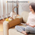 Bamboo Sofa Armrest Tray, Couch Arm Tray with Detachable Cup Holder and Anti-Slip Foldable Table Tray