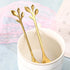 12 pcs Stainless Steel Gold Leaf Coffee Spoon Set, Creative Tableware Dessert Spoons for Ice Cream, Cake, Tea